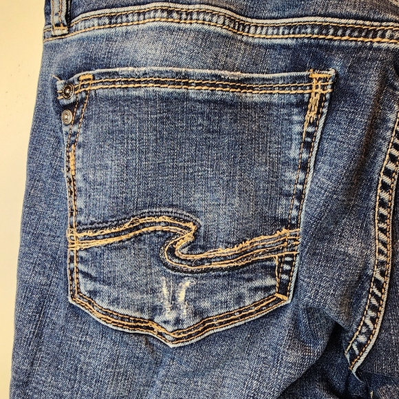 Silver Jeans Elyse Slim Bootcut Womens Stretch Blue Jeans Size 32 x 25 - Picture 9 of 14